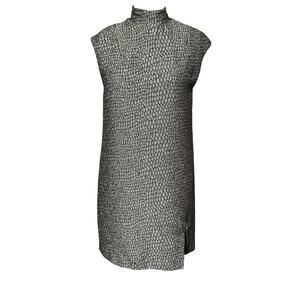 Manila Grace Cap Sleeve Mock Neck Dress Size 40 Made in Italy Viscose Blend